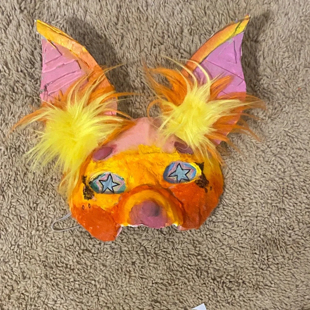 Colorful sunset bat-dragon mask for all ages - Picture 1 of 4